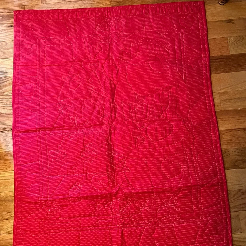 Festive Santa Holiday Quilt Homemade